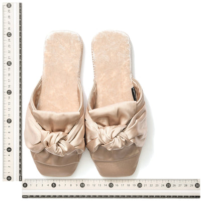 Crushed Velor X Satin Room Shoes Beige