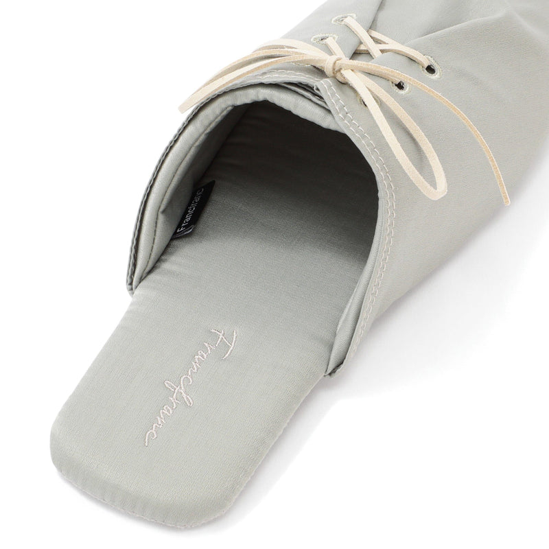 Satin Laceup Room Shoes Mint