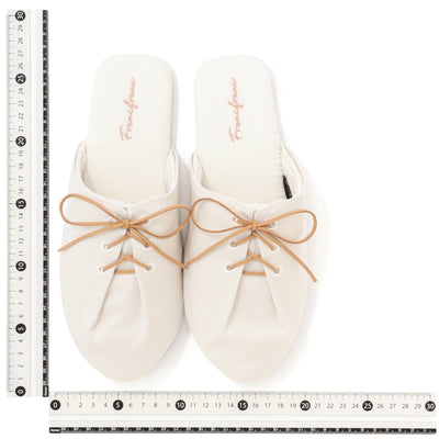 Satin Laceup Room Shoes Ivory