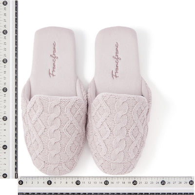 Cable Knit Room Shoes Light Pink
