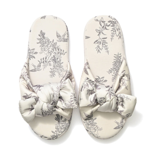 Cool Touch Satin Room Shoes Gray
