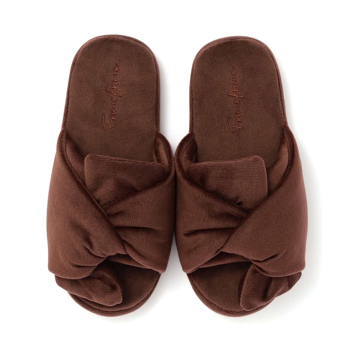 Smooth Velour Room Shoes Brown