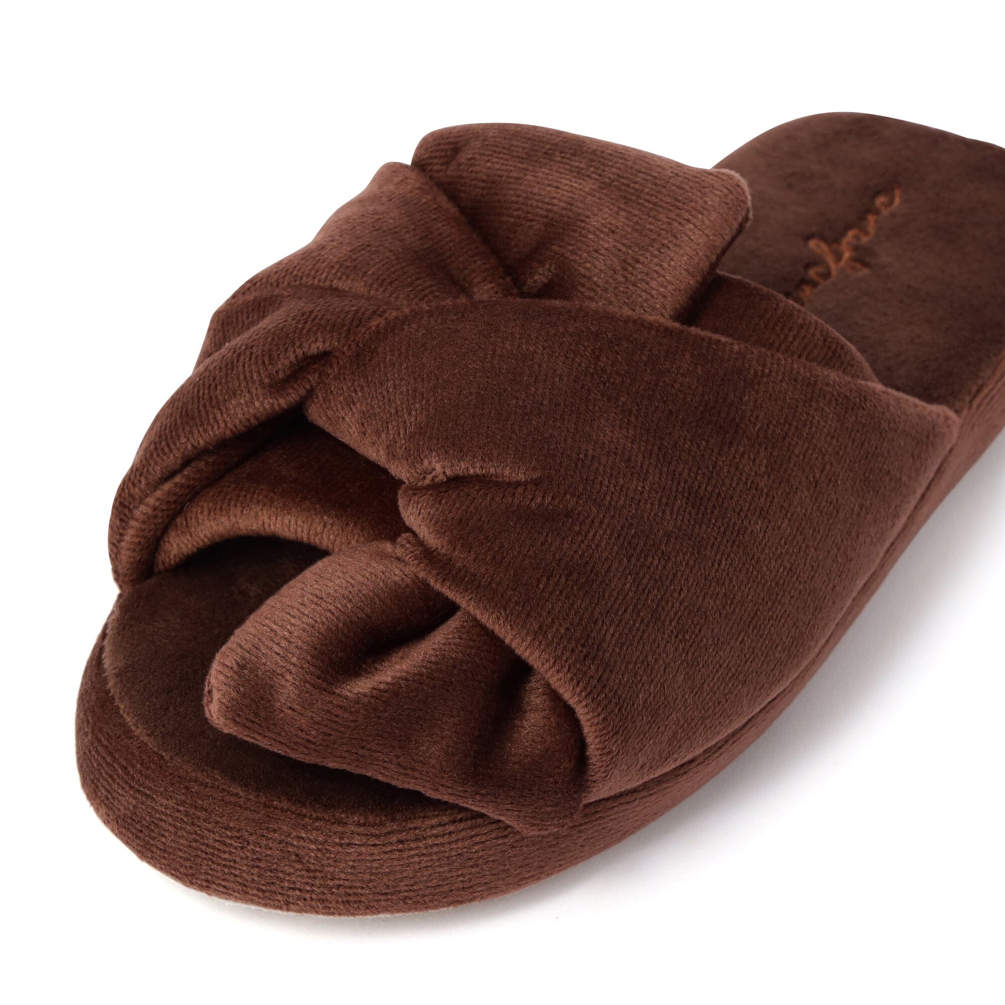 Smooth Velour Room Shoes Brown