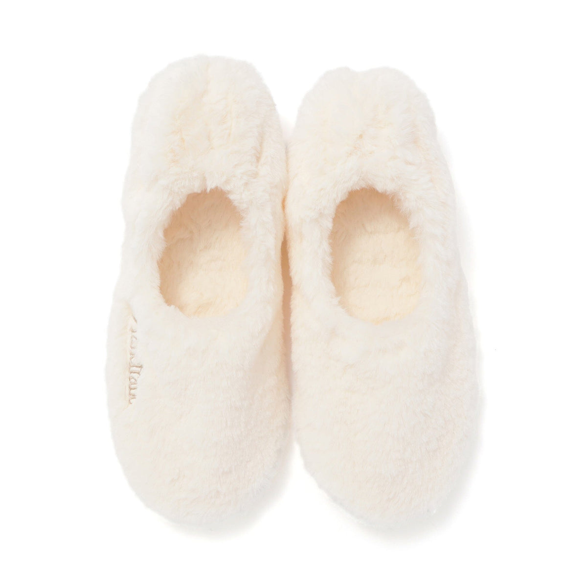 Pocketable Eco Fur Room Shoes Ivory