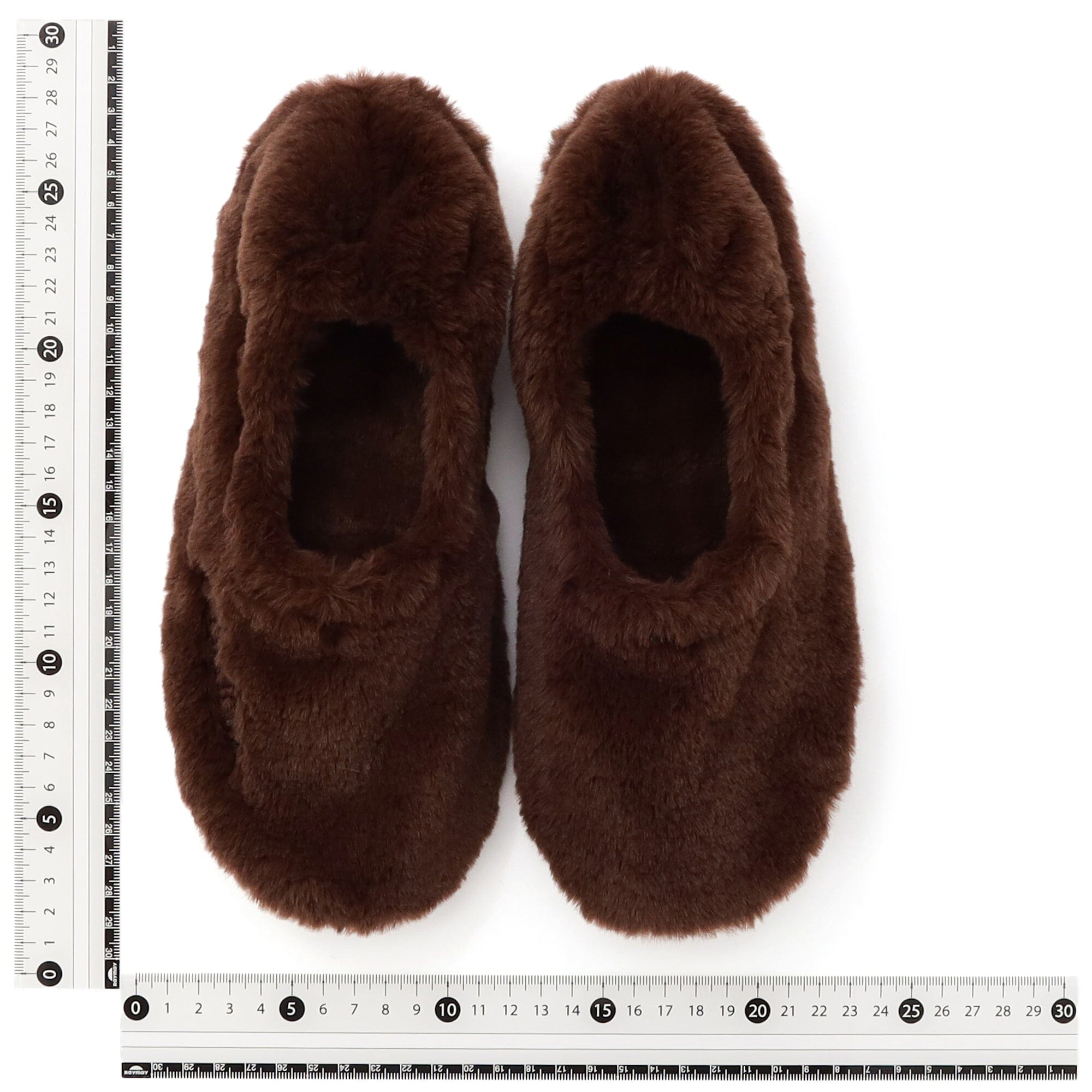 Pocketable Eco Fur Room Shoes Brown