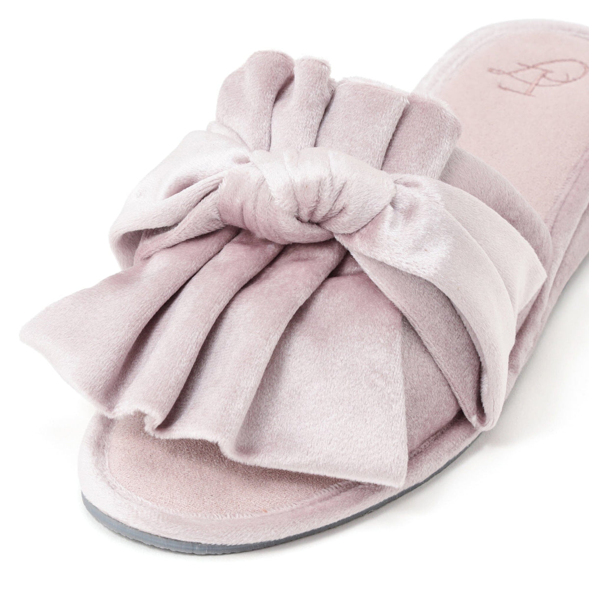 Velour Ribbon Room Shoes  Pink