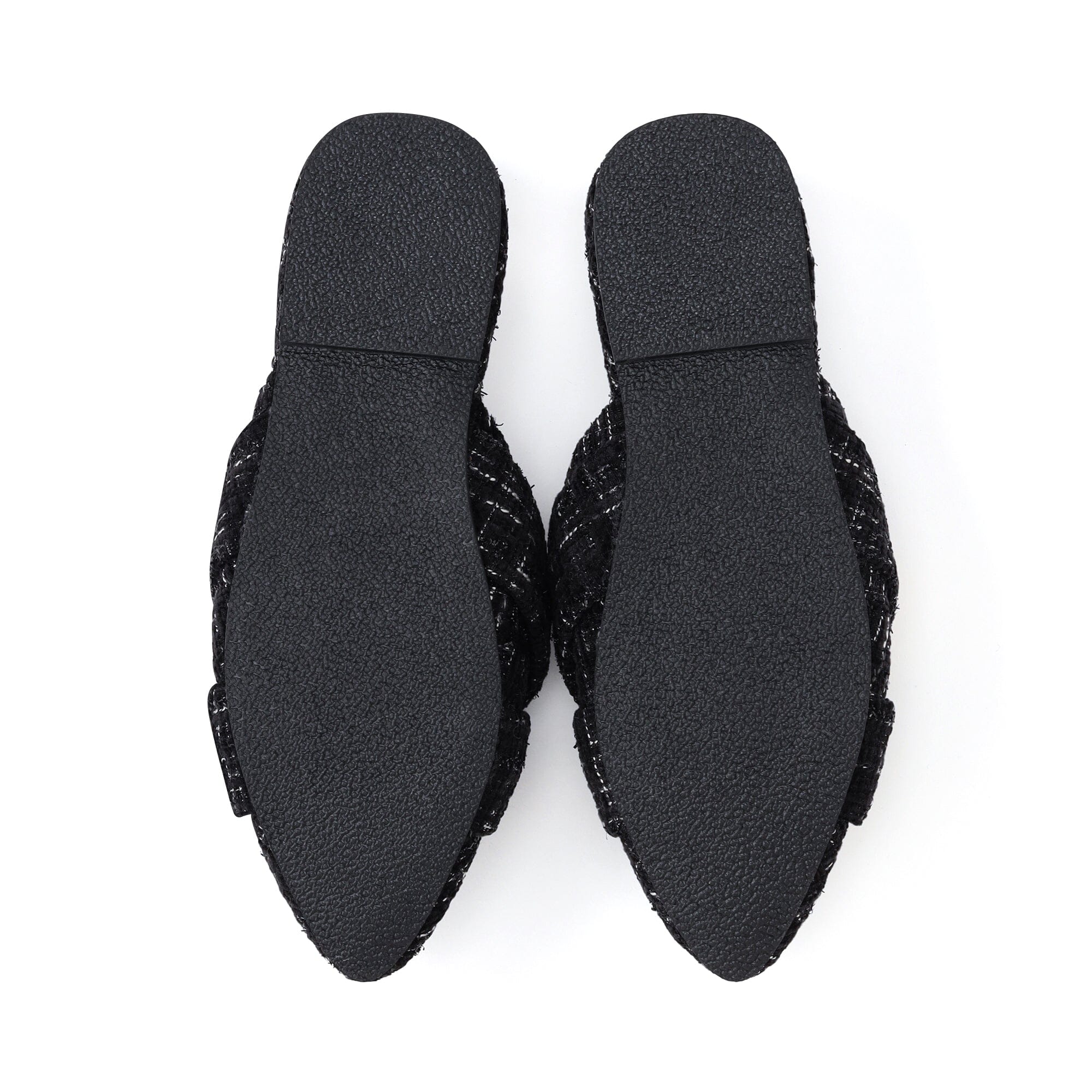 Cross Tweed Room Shoes Black