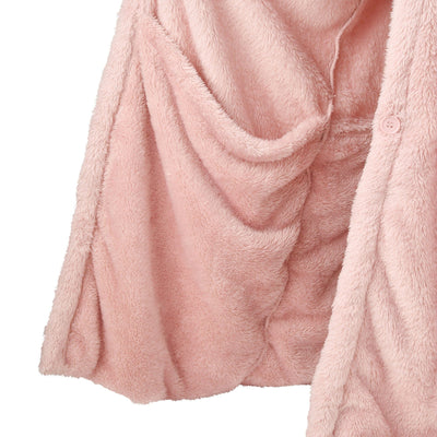 Warm Fleece Blanket Robe Pink