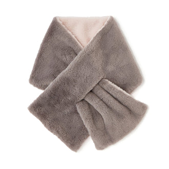 Fur Tippet Reversible Pink X Gray