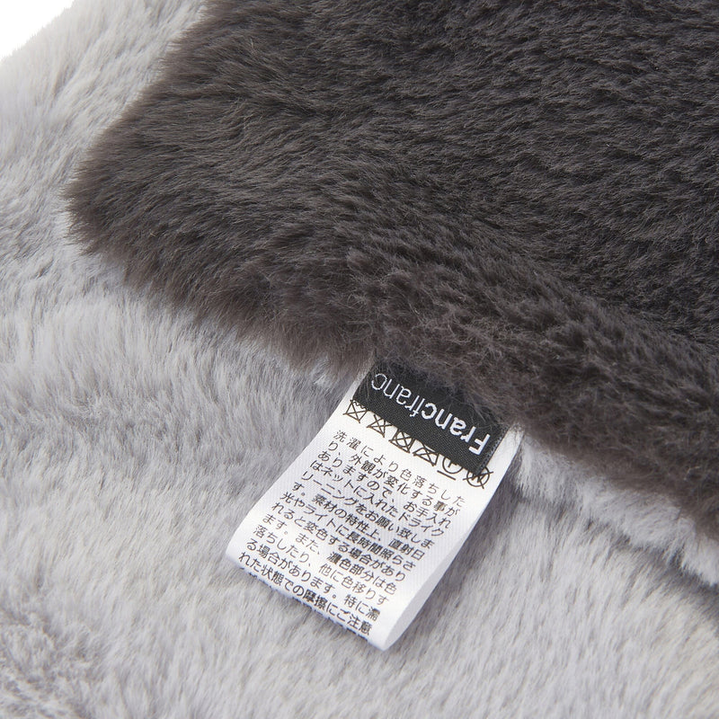 Fur Tippet Reversible Dark Gray X Gray