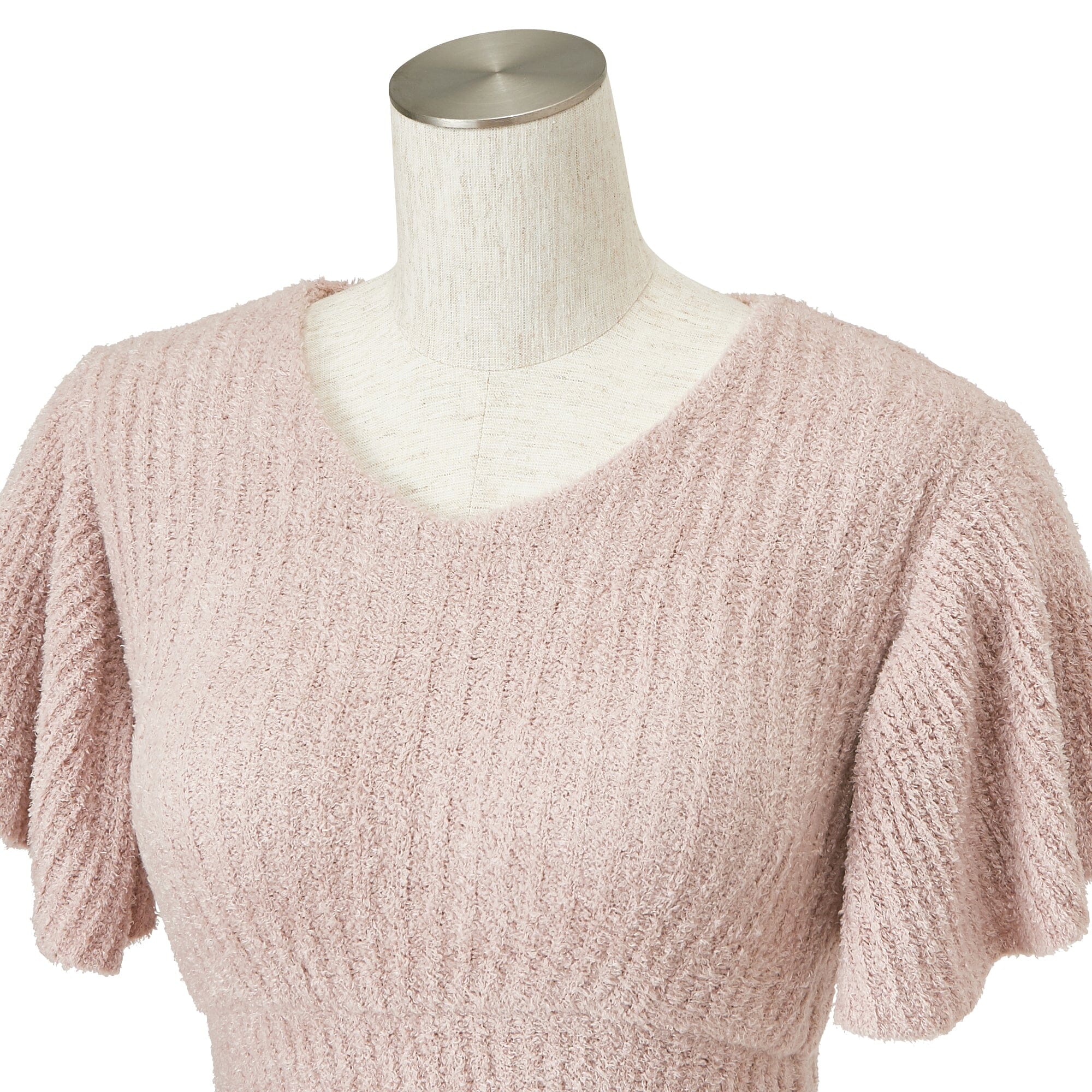 Feather Knit Tee One Piece  Pink