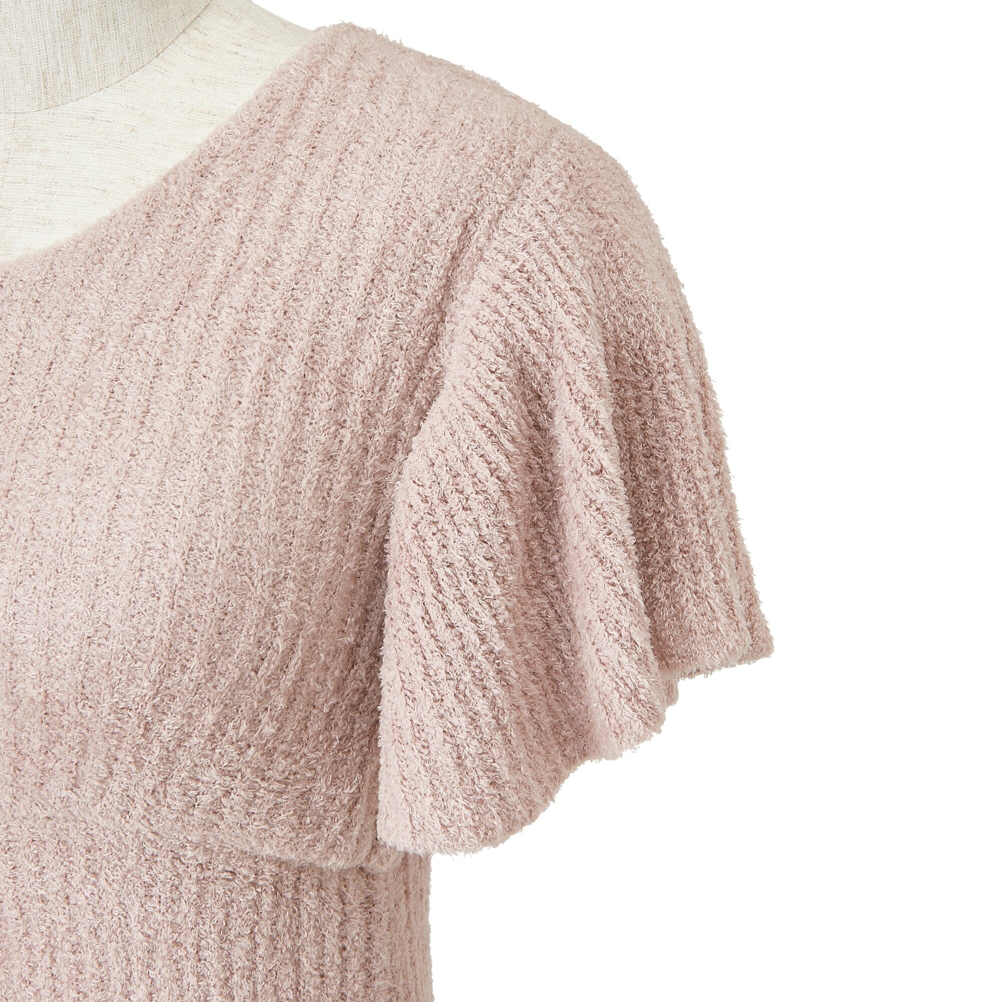 Feather Knit Tee One Piece  Pink