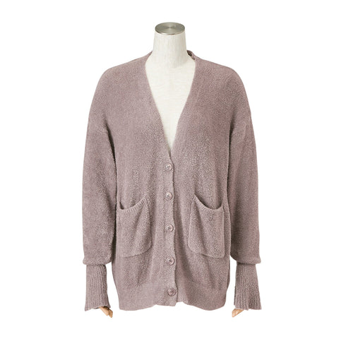 Feather Knit Cardigan  Brown