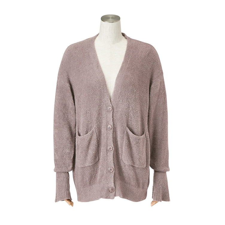 Feather Knit Cardigan  Brown