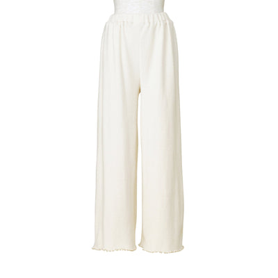 Fur vest and hyaluronic acid pajamas, ivory