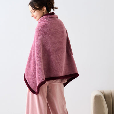 Warm Fleece 4Way Poncho Purple