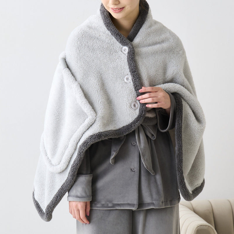 Warm Fleece 4Way Poncho Grey