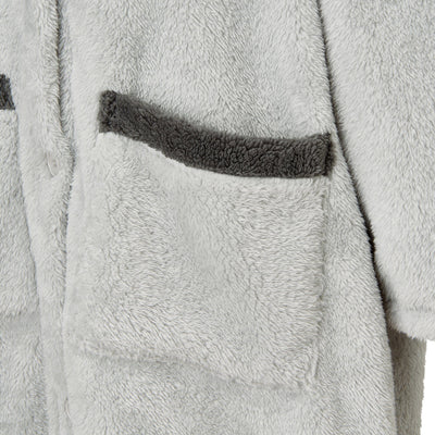 Warm Fleece Blanket Robe Grey