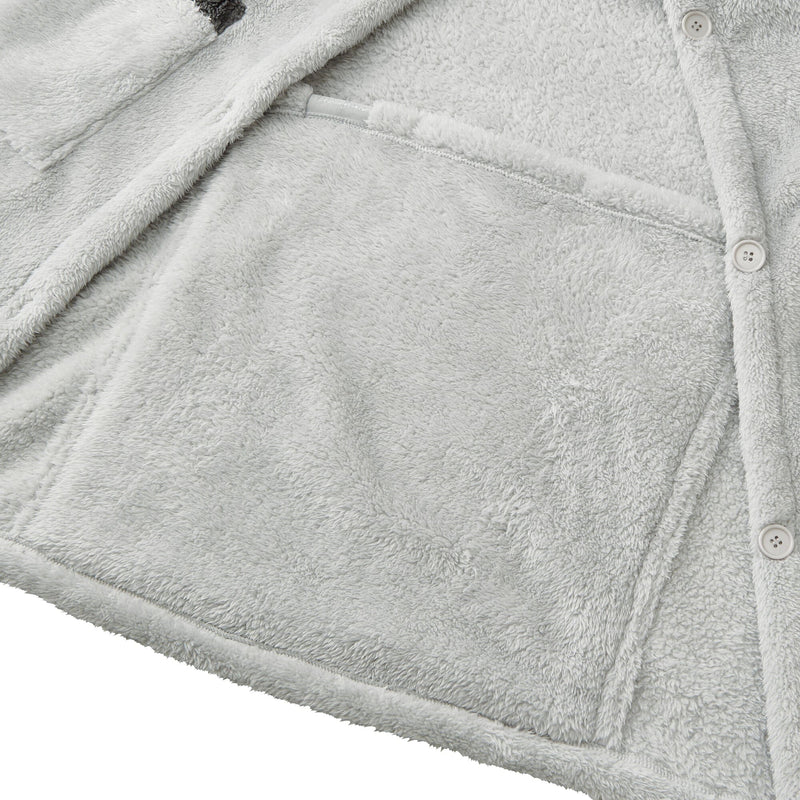 Warm Fleece Blanket Robe Grey