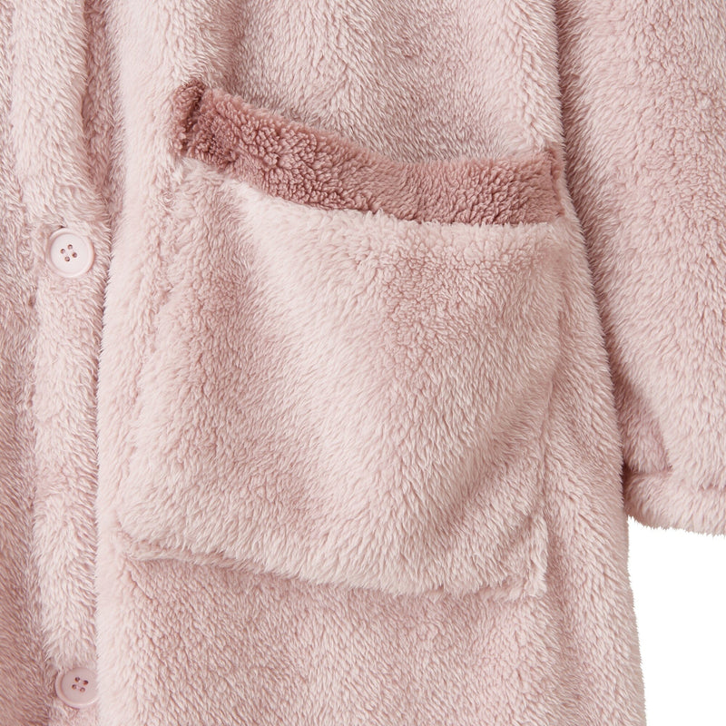 Warm Fleece Blanket Robe Pink