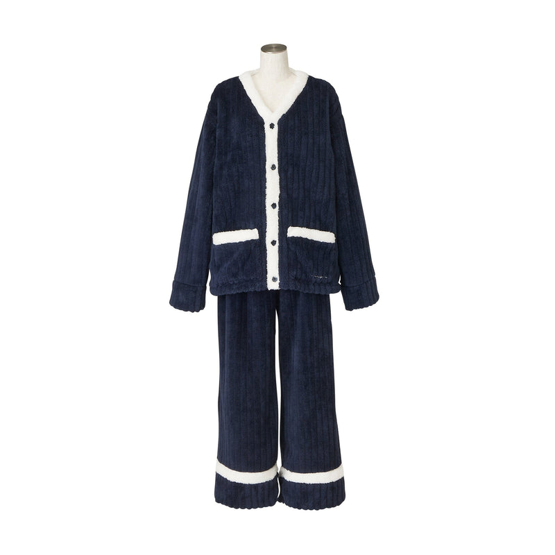 Warm Fleece Pajamas For Men Navy