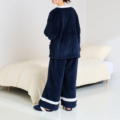 Warm Fleece Pajamas For Men Navy