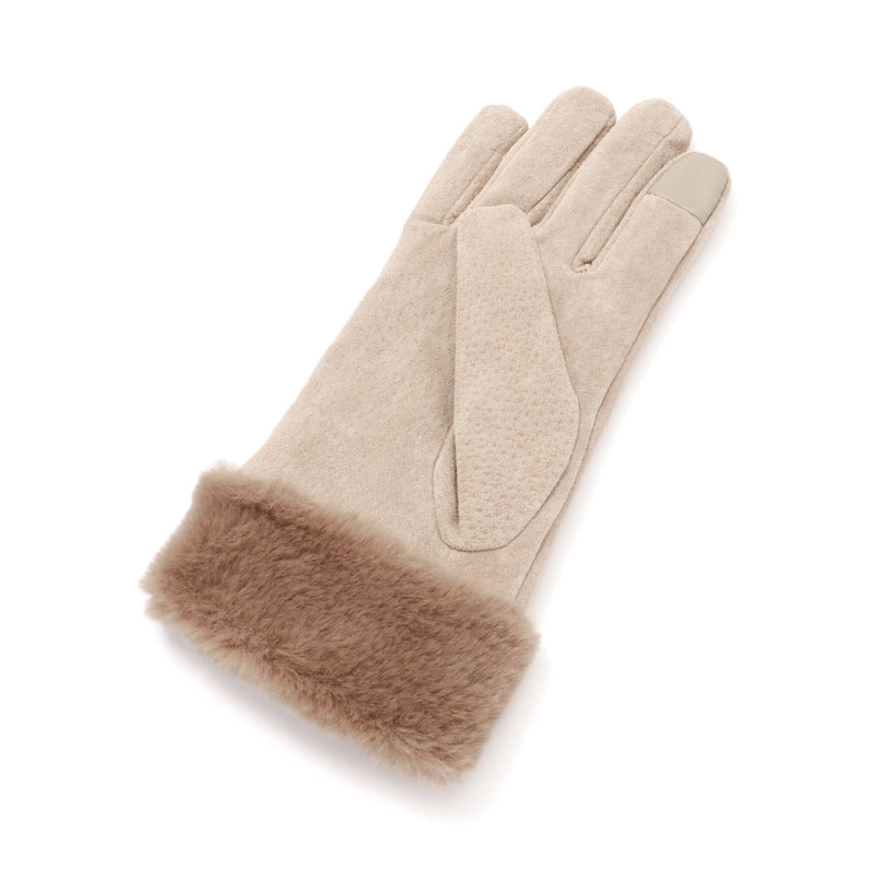 Suede Gloves Beige