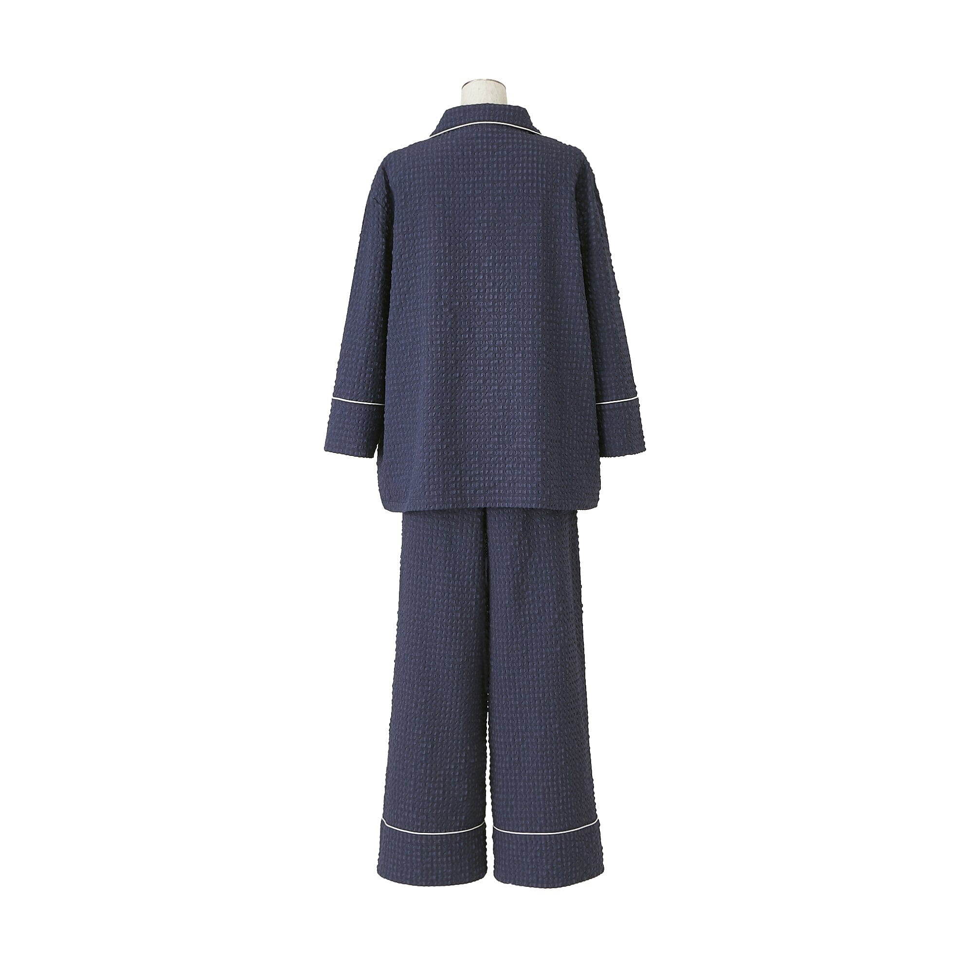 Logo Check Jacquard Pajamas With Embroidery Navy