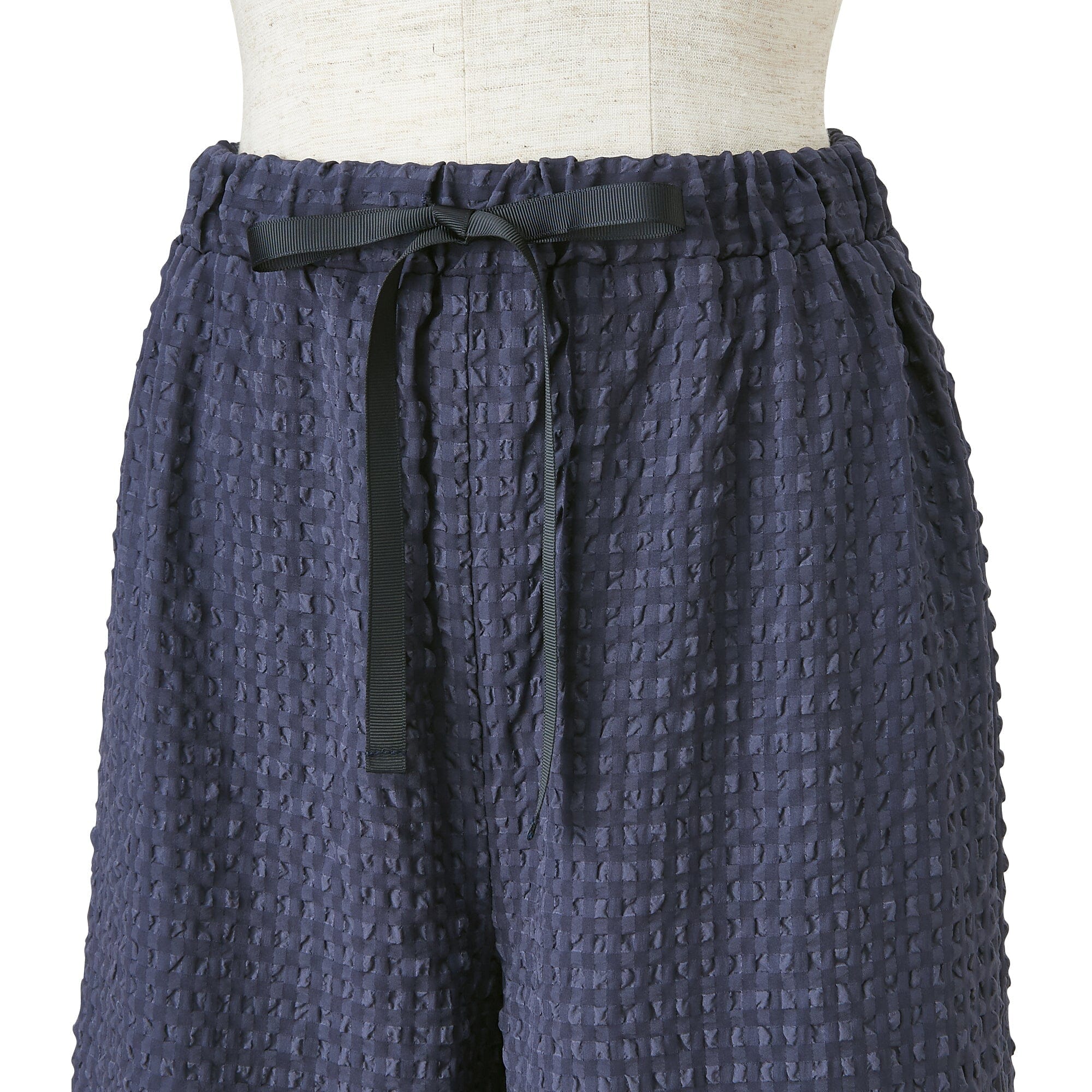 Logo Check Jacquard Pajamas With Embroidery Navy