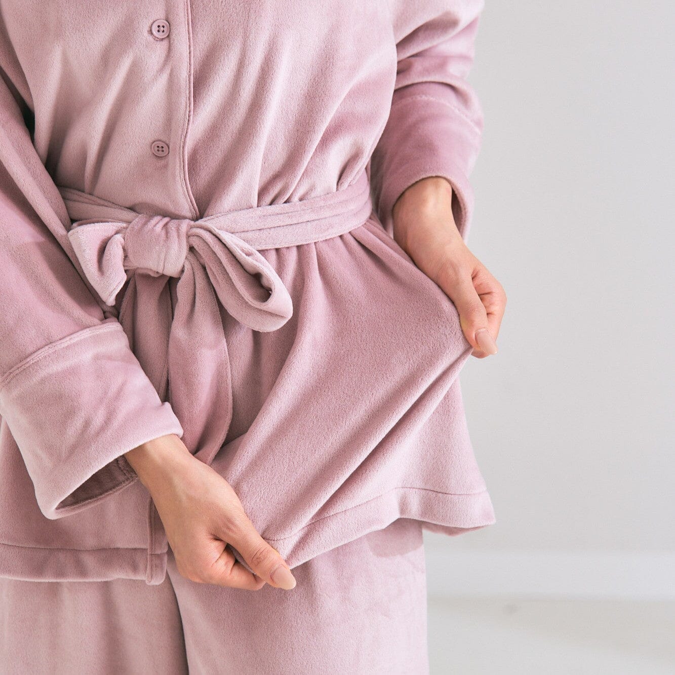 Hyaluronic Stretch Velour Pajama Pink