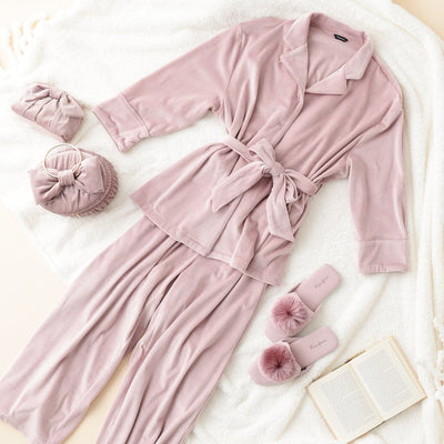 Hyaluronic Stretch Velour Pajama Pink