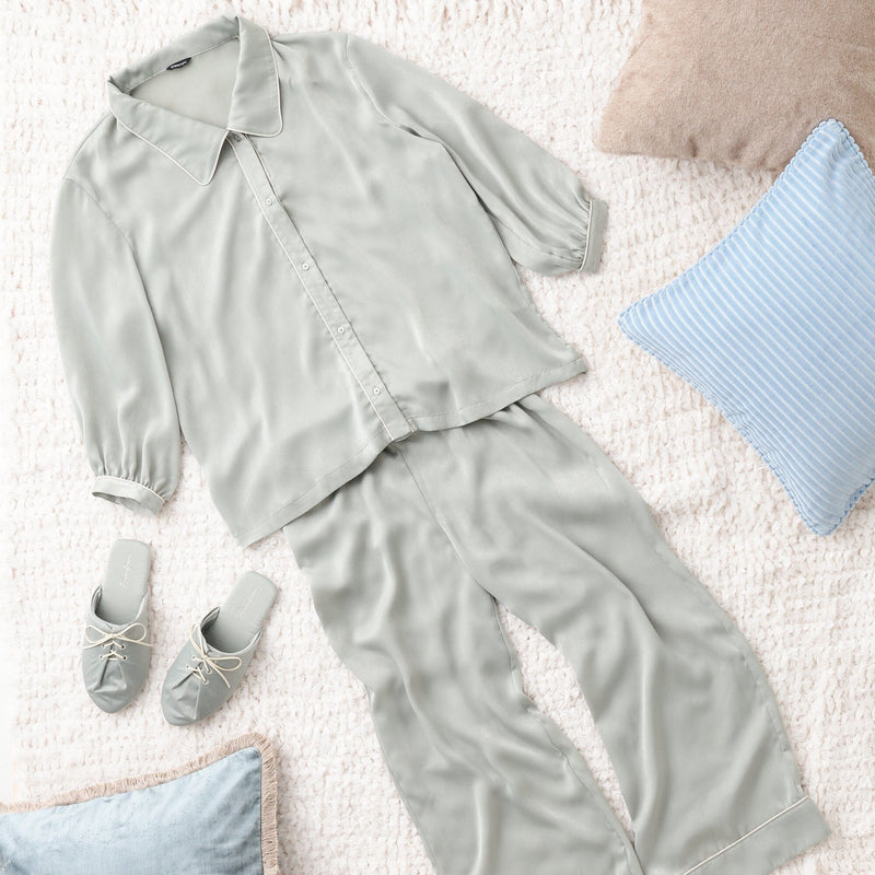 Temperature Control Satin Pajama Mint