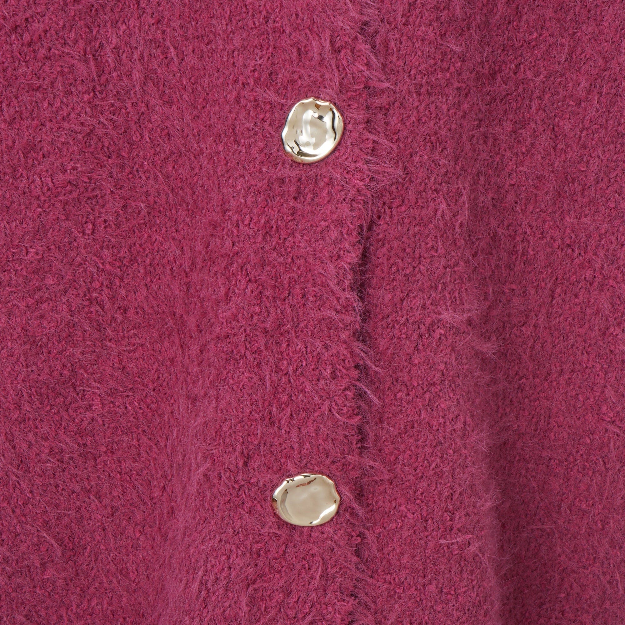 Feather Yarn Cardigan Dark Pink