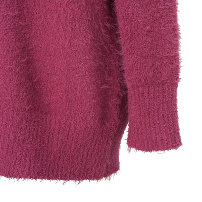 Feather Yarn Cardigan Dark Pink