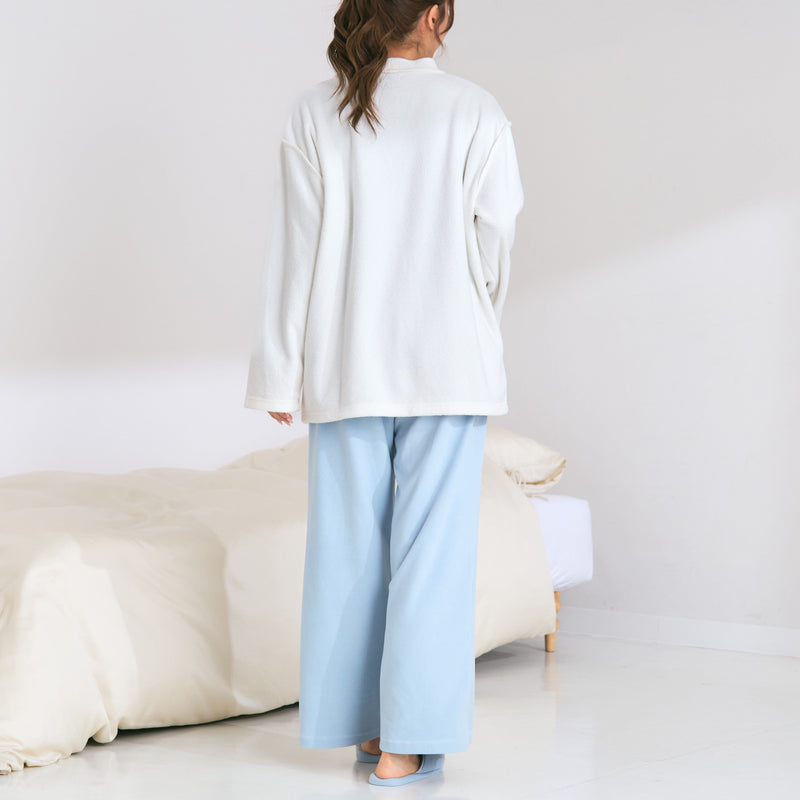 Cut Pile Cardigan Ivory