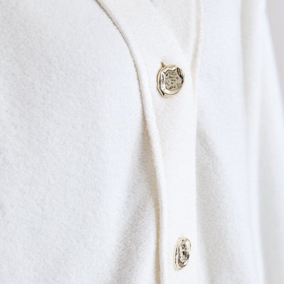 Cut Pile Cardigan Ivory