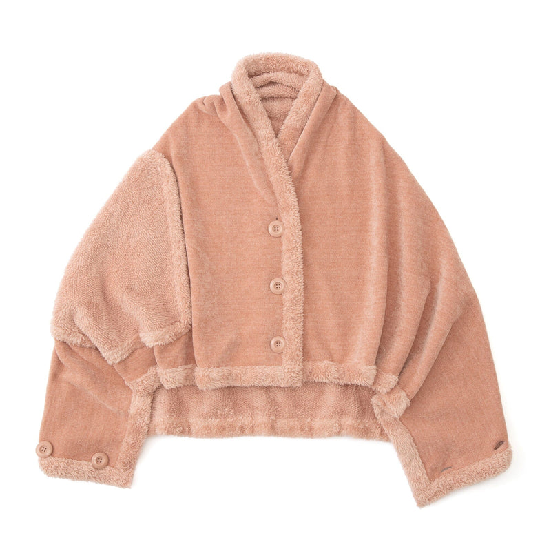 Reversible Warm Fleece 4-Way Poncho Small Pink