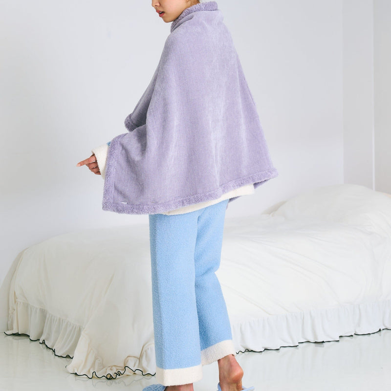 Reversible Warm Fleece 4-Way Poncho Small Gray