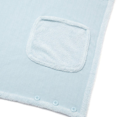 Reversible Warm Fleece 4-Way Poncho Small Light Blue