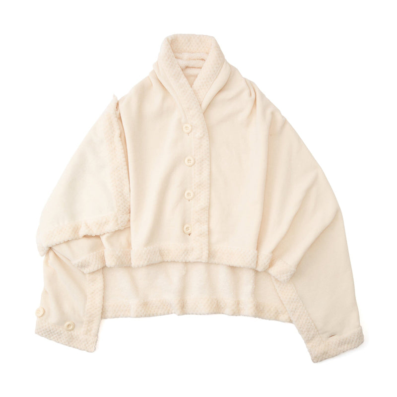 Reversible Warm Fleece 4-Way Poncho Large Ivory
