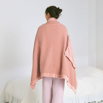 Reversible Warm Fleece 4-Way Poncho Large Pink