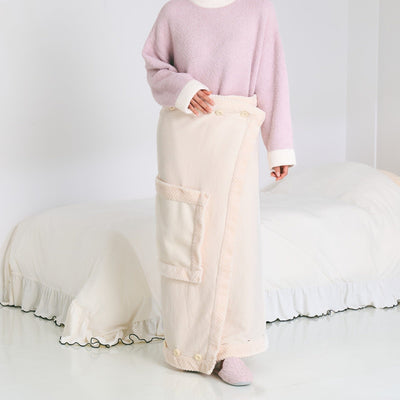 Reversible Warm Fleece 4-Way Poncho Large Pink