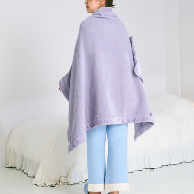Reversible Warm Fleece 4-Way Poncho Large Gray