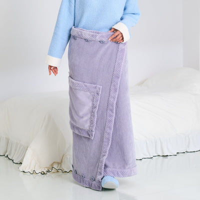 Reversible Warm Fleece 4-Way Poncho Large Gray