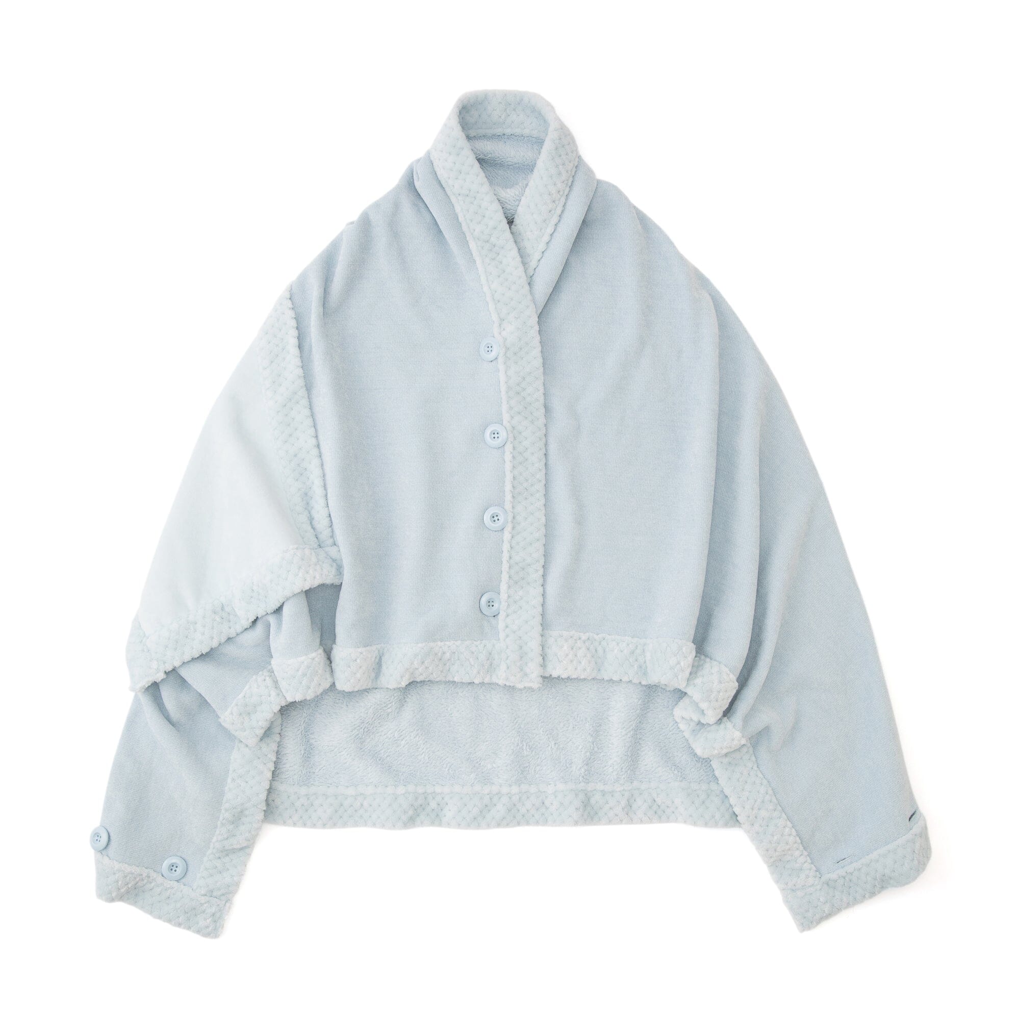 Reversible Warm Fleece 4-Way Poncho Large Light Blue