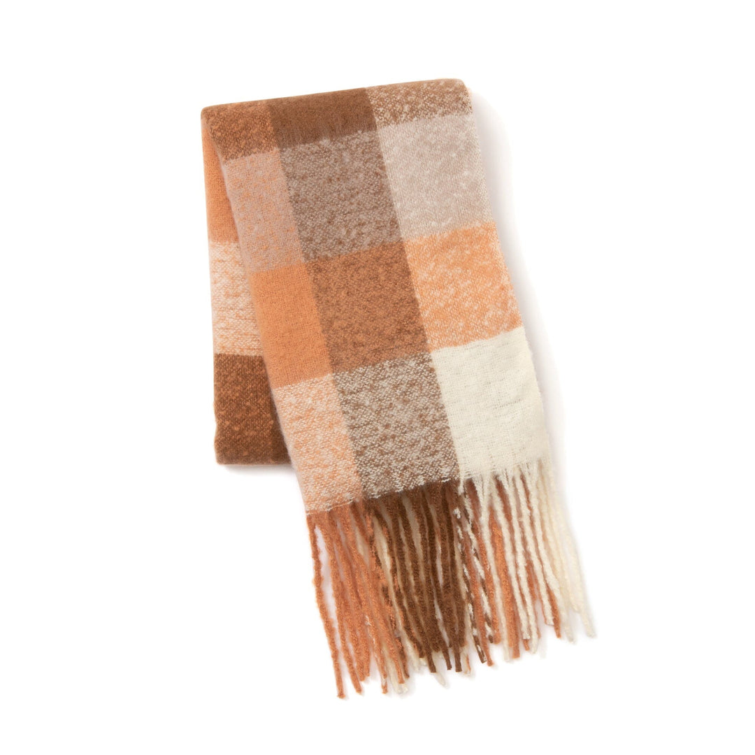 Mohair Like Check Muffler Brown – Francfranc Hong Kong