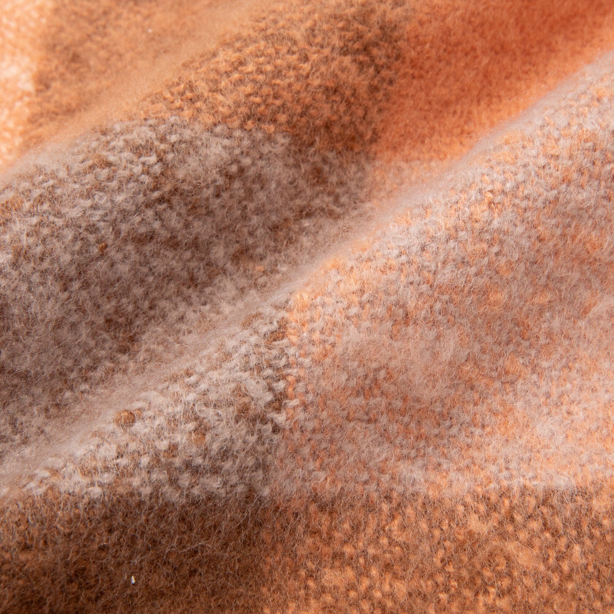 Mohair Like Check  Muffler Brown