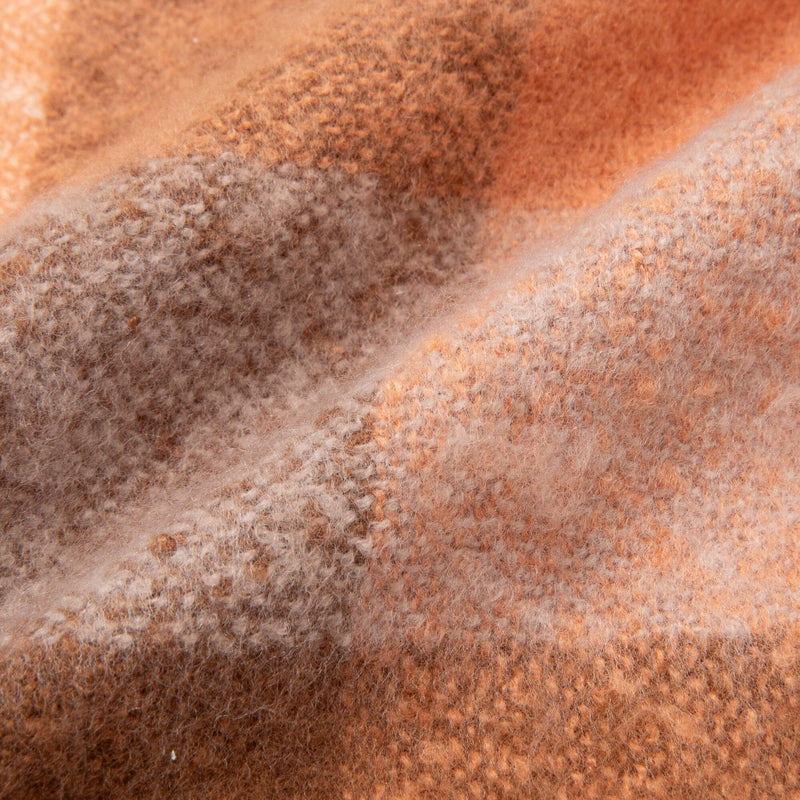 Mohair Like Check  Muffler Brown