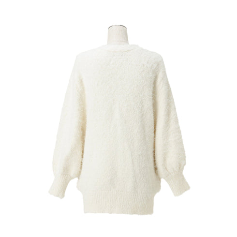 Feather Yarn Cardigan White