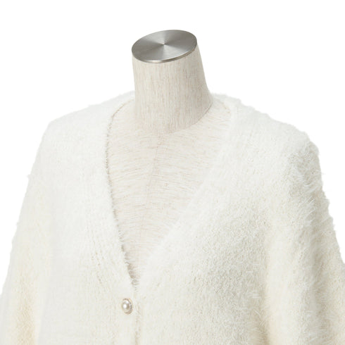 Feather Yarn Cardigan White